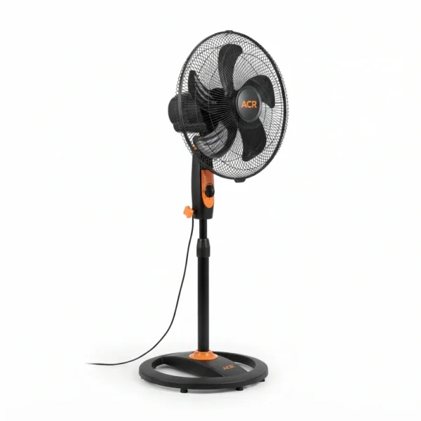 Abanico de pedestal 18" ACR negro y naranja